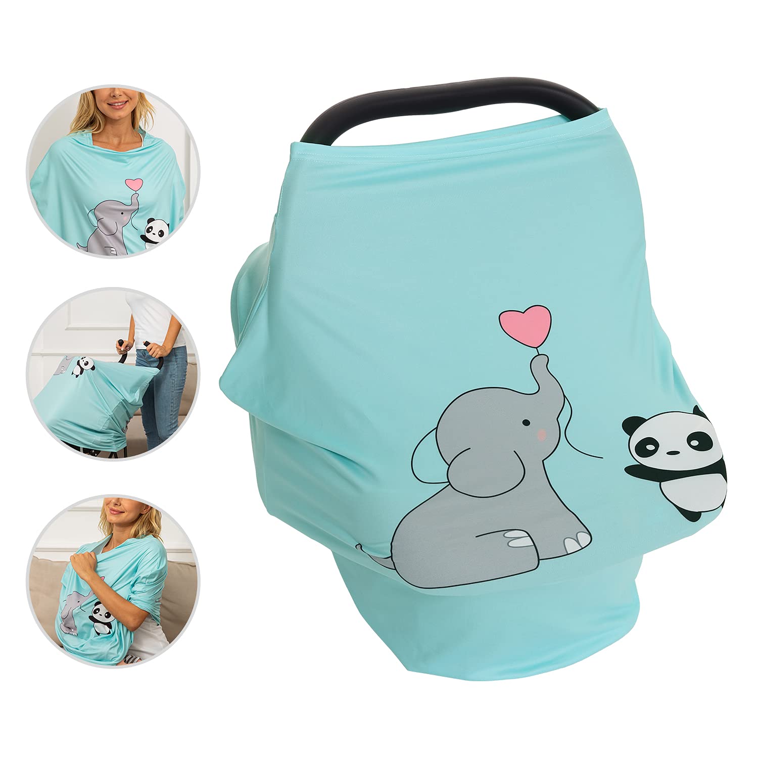 PPOGOO Nursing Cover for Breastfeeding Super Soft Multi Use for Baby Car Seat Covers Canopy Shopping Cart Cover Scarf Light Blanket Stroller Cover - Image 2